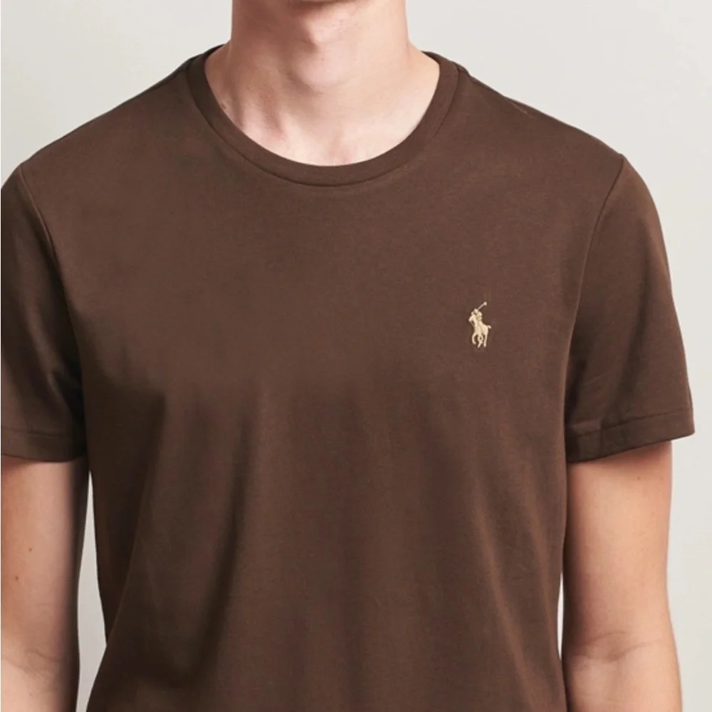 Polo Ralph Lauren Pima Cotton Crew Neck T-Shirt Nutmeg Brown - Picture 3 of 11